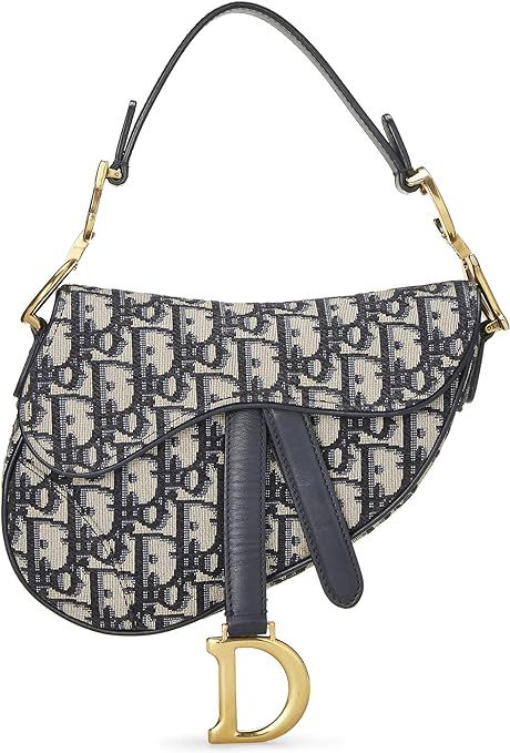 Amazon.com: Dior, Pre-Loved Navy Oblique Jacquard Saddle Bag Mini, Navy : Luxury Stores | Amazon (US)
