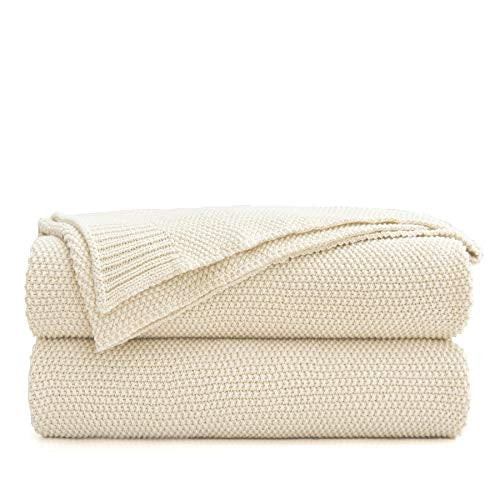 Longhui bedding Cream Cotton Cable Knit Throw Blanket for Couch, Home Decorative Throws, Woven Th... | Walmart (US)