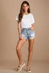 501 Light Wash Distressed High Rise Cutoff Denim Shorts | Lulus (US)