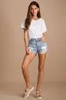 501 Light Wash Distressed High Rise Cutoff Denim Shorts | Lulus (US)