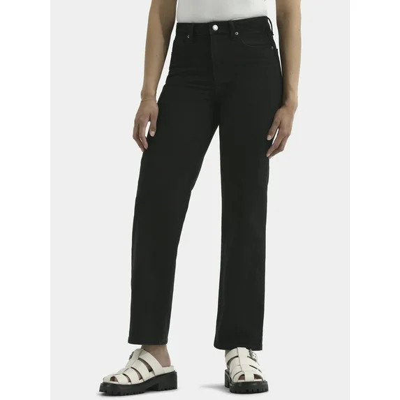 No Boundaries High-Rise Straight Leg Jeans, 30" Inseam, Women’s | Walmart (US)