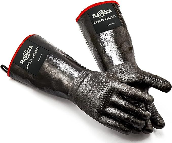 RAPICCA BBQ Gloves,14IN 932℉ Heat Resistant For Smoker/Cooking/Pit/Barbecue,Textured Palm Handl... | Amazon (US)