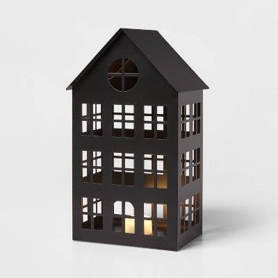 Black Metal Tall Skinny House Decorative Figurine - Wondershop™ | Target