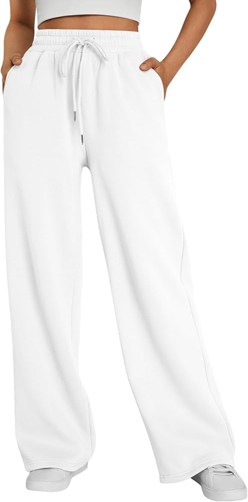 Trendy Queen Womens Wide Leg Fleece Lined Sweatpants | Amazon (US)