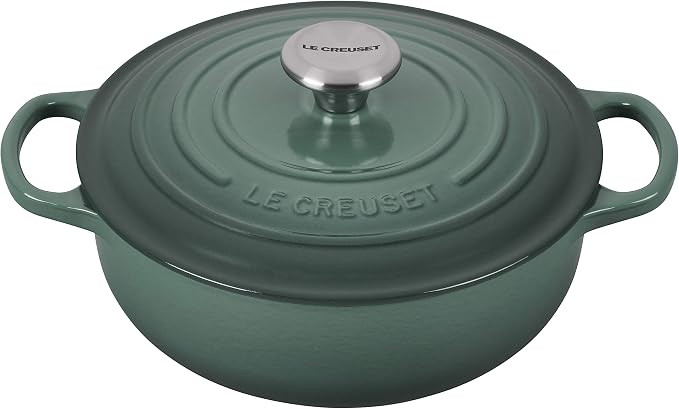 Le Creuset Signature Enameled Cast Iron Sauteuse. 3-1/2-Qaurt, Artichaut | Amazon (US)