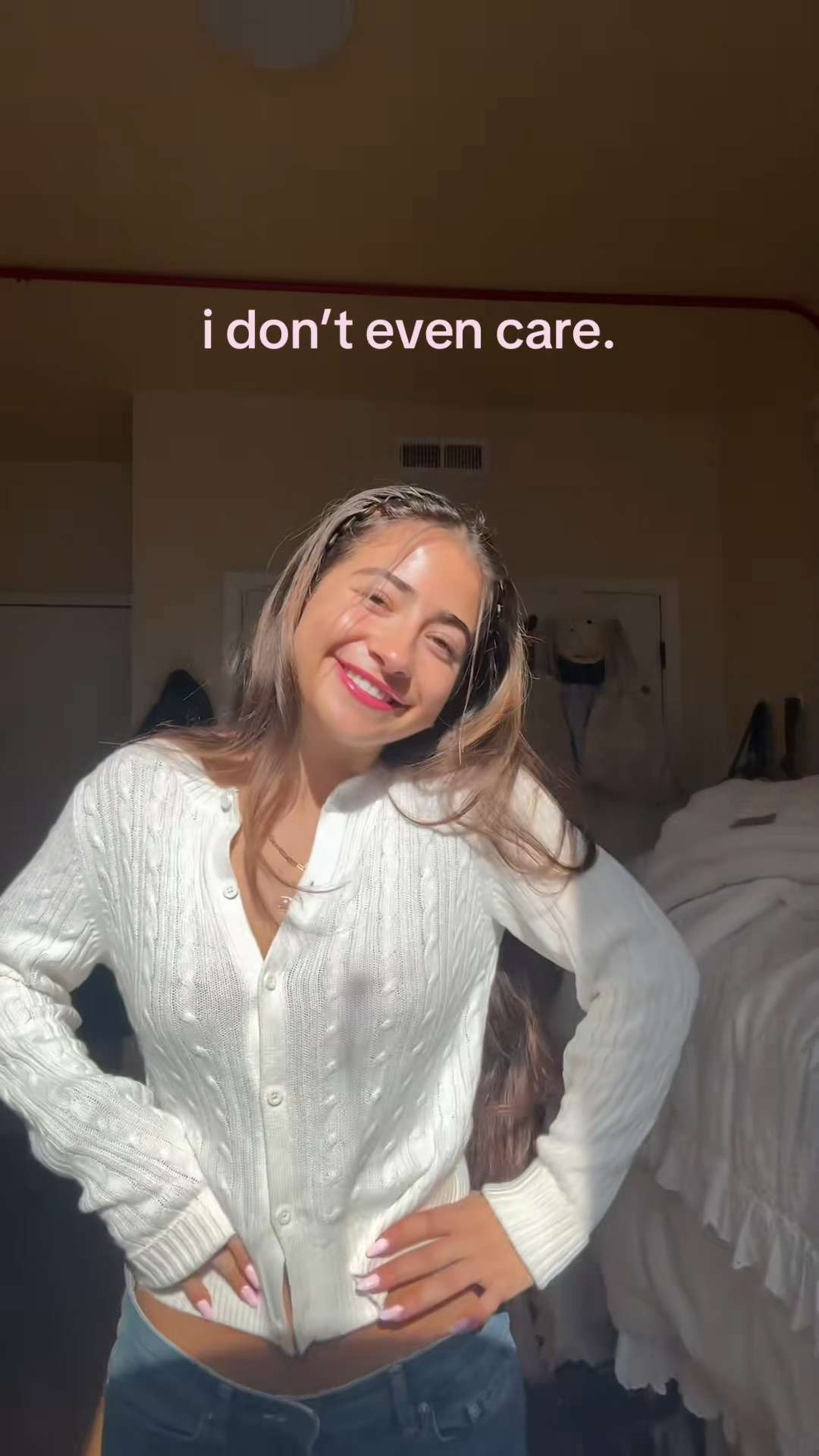 confidence so radiant i can’t be un-unbothered 🤗💋 sweater from hollister but linking similar! 

 #LTKgrwm #LTKootd