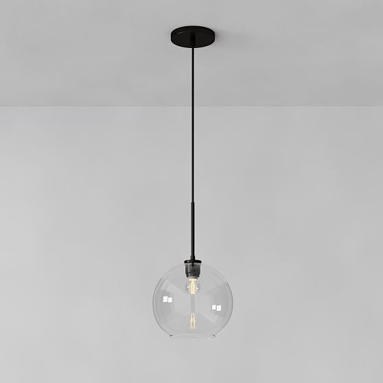 Sculptural Pendant Dark Bronze Clear Glass Globe 11 | West Elm (US)
