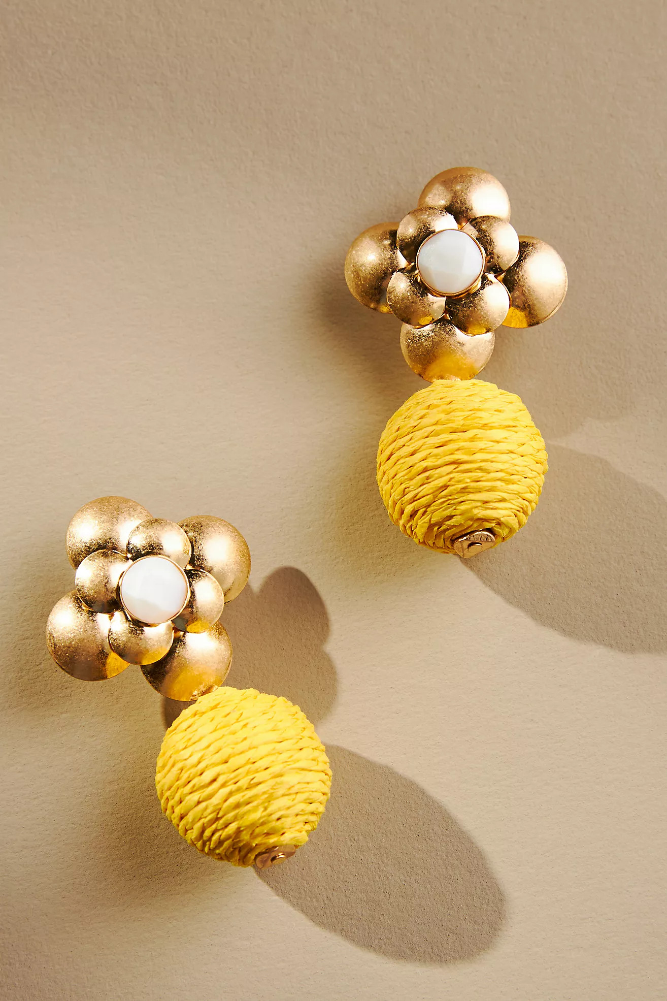 Floral Raffia Getaway Drop Earrings | Anthropologie (UK)