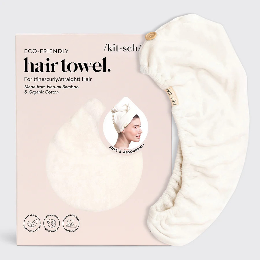 Organic Bamboo Hair Towel - White | Kitsch