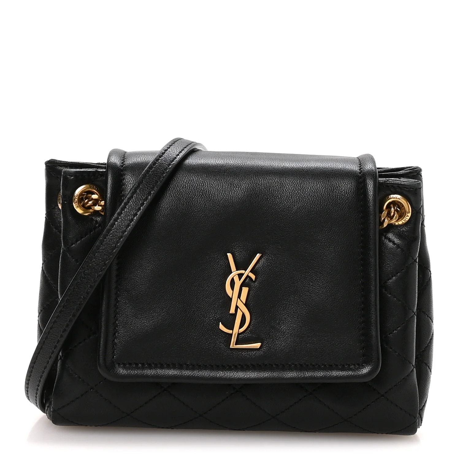 Saint Laurent Lambskin Quilted Monogram Mini Nolita Black 1886899 | FASHIONPHILE (US)