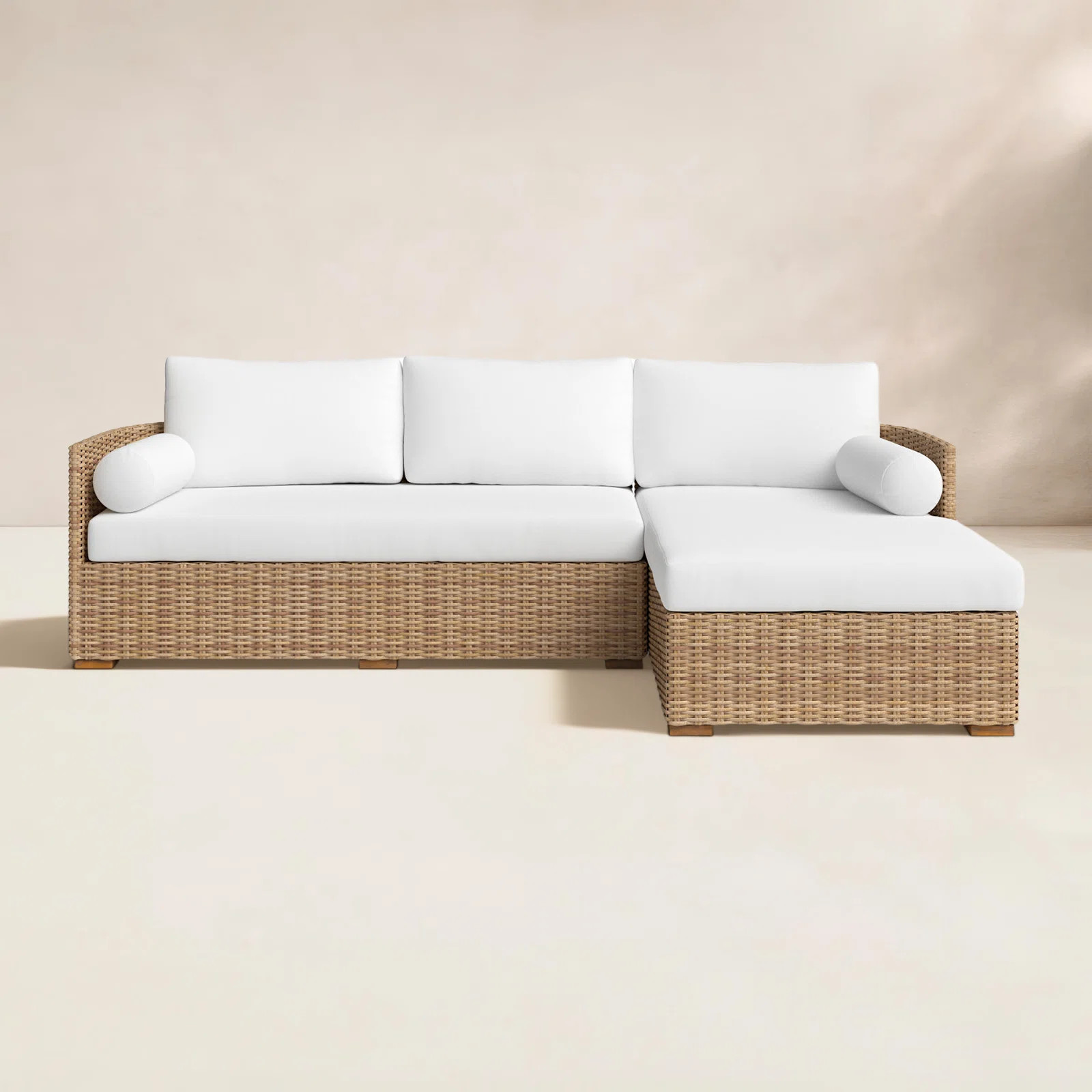 Maddie 100" Wicker Chaise Sectional | Wayfair North America