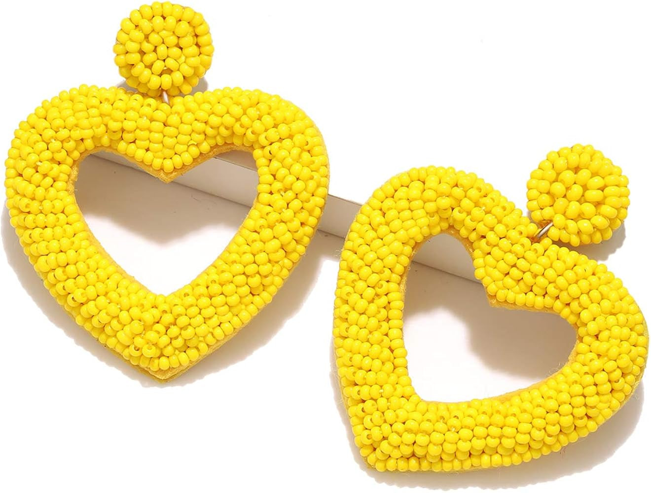 Valentine's Day Earrings for Women Red Pink Beaded Heart Earrings Concersation Heart Drop Dangle ... | Amazon (US)