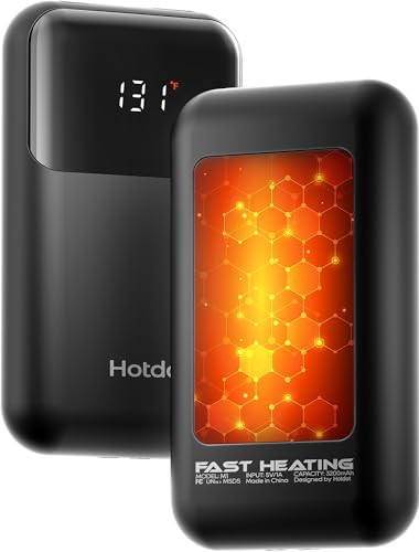 Hand Warmers Rechargeable 2-Pack, 6400mAh Electric Hand Warmers with LED Battery and Temperature Display, 4 Heating Levels Portable Pocket Heater for Men, Women, Hunting Black | Amazon (US)