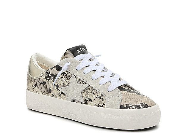 Steve Madden Starling Sneaker - Women's - Beige/Black/Silver Metallic Snake Print | DSW
