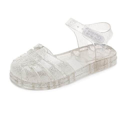 ursloole Toddler Girls Jelly Sandals Soft Unisex-Child Boys Jellies Shoes Rubber Sole Closed Toe Beach Summer Mary Jane Kids Princess Dress Flat | Amazon (US)