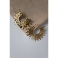 Starburst Earrings, hoops, drops, geometric, art deco, sun, gold, silver, bohemian, earring, boho, c | Etsy (US)