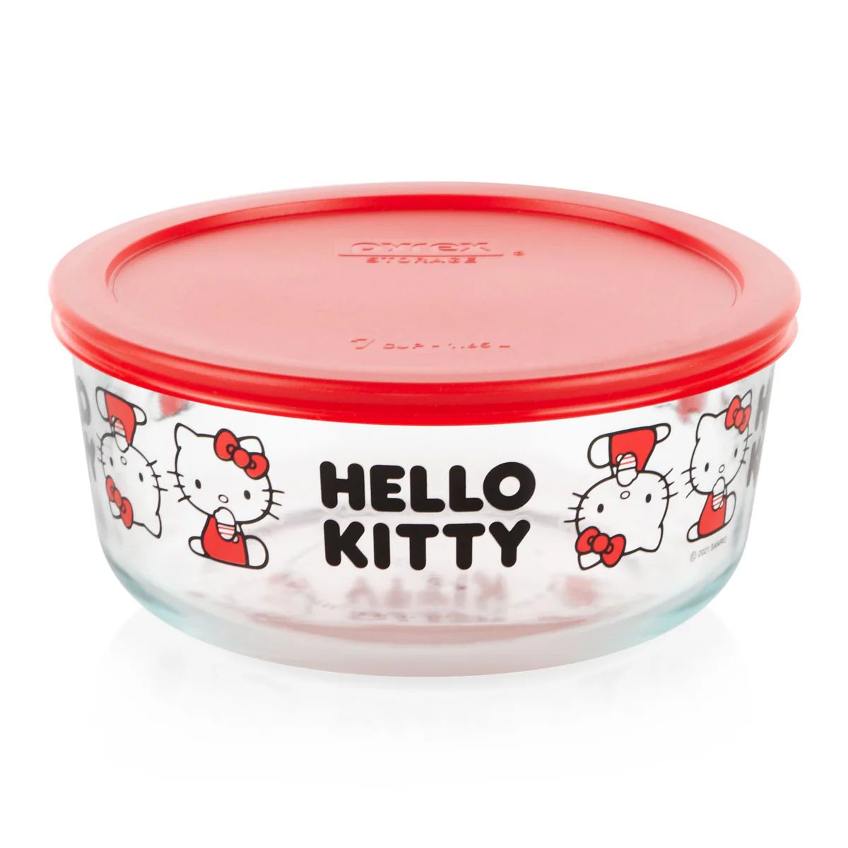 Pyrex® 7-cup Round Glass Storage: Hello Kitty®, Upside Down (Lid Sold | Corelle