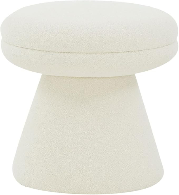 SAFAVIEH Couture Collection Gisella Ivory Boucle Ottoman (Fully Assembled) | Amazon (US)