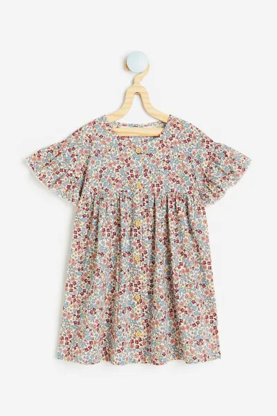 Flutter-sleeved Double-weave Dress | H&M (US + CA)