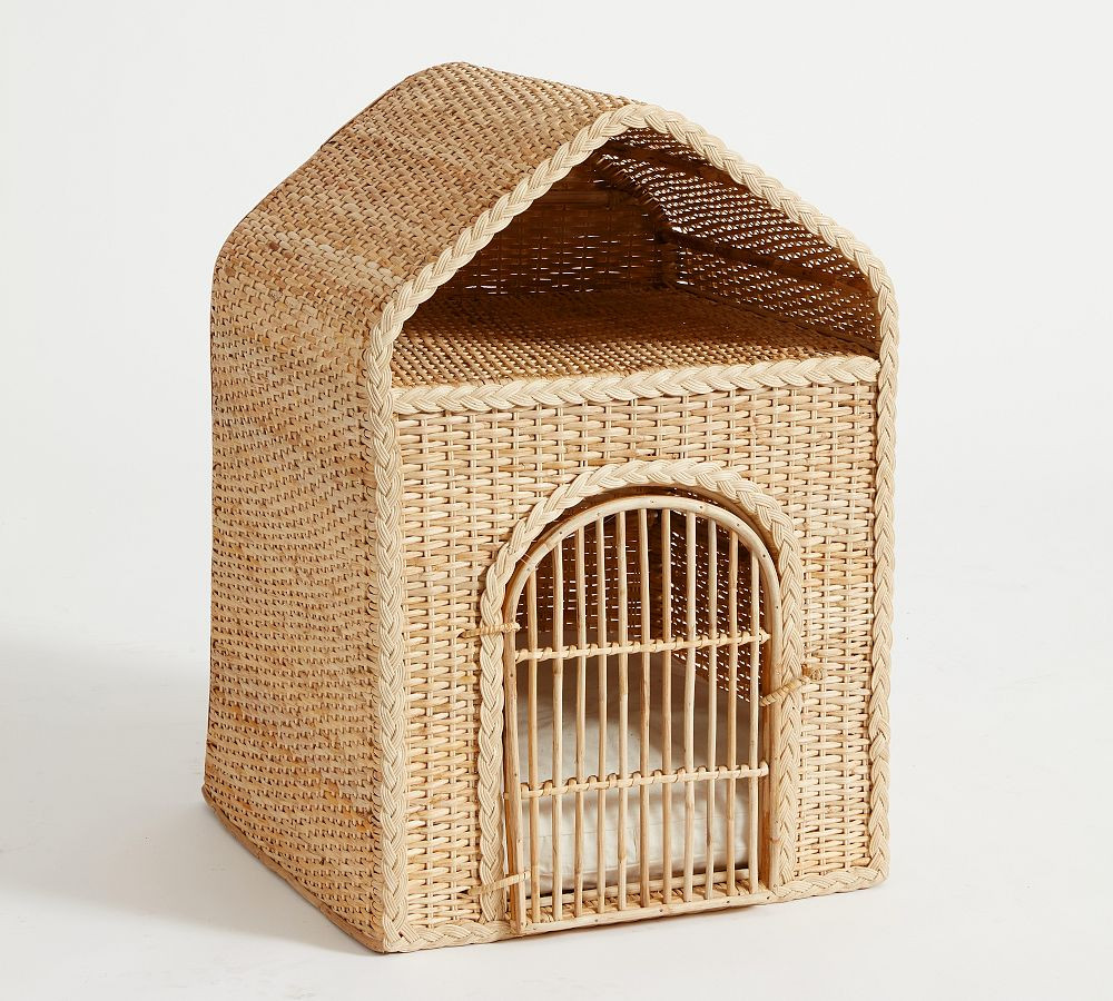 Wicker Handwoven Rattan Pet House | Pottery Barn (US)