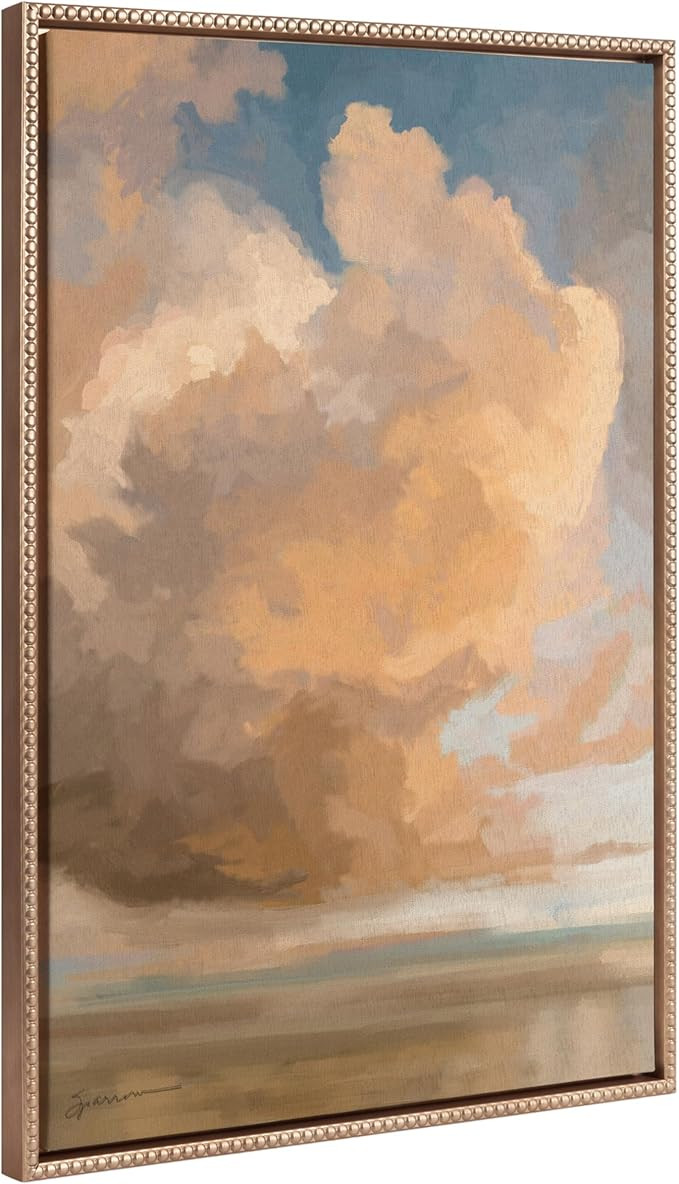 Kate and Laurel Sylvie Beaded Shades of Day Vintage Framed Canvas Wall Art by Mary Sparrow, 23x33... | Amazon (US)