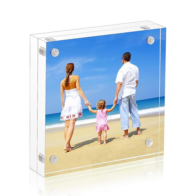 NIUBEE 5x5 Clear Acrylic Picture Frames 20% Thicker Blocks with Gift Box Package, Self Standing M... | Amazon (US)