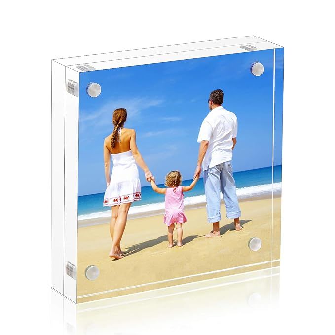 NIUBEE 5x5 Clear Acrylic Picture Frames 20% Thicker Blocks with Gift Box Package, Self Standing M... | Amazon (US)