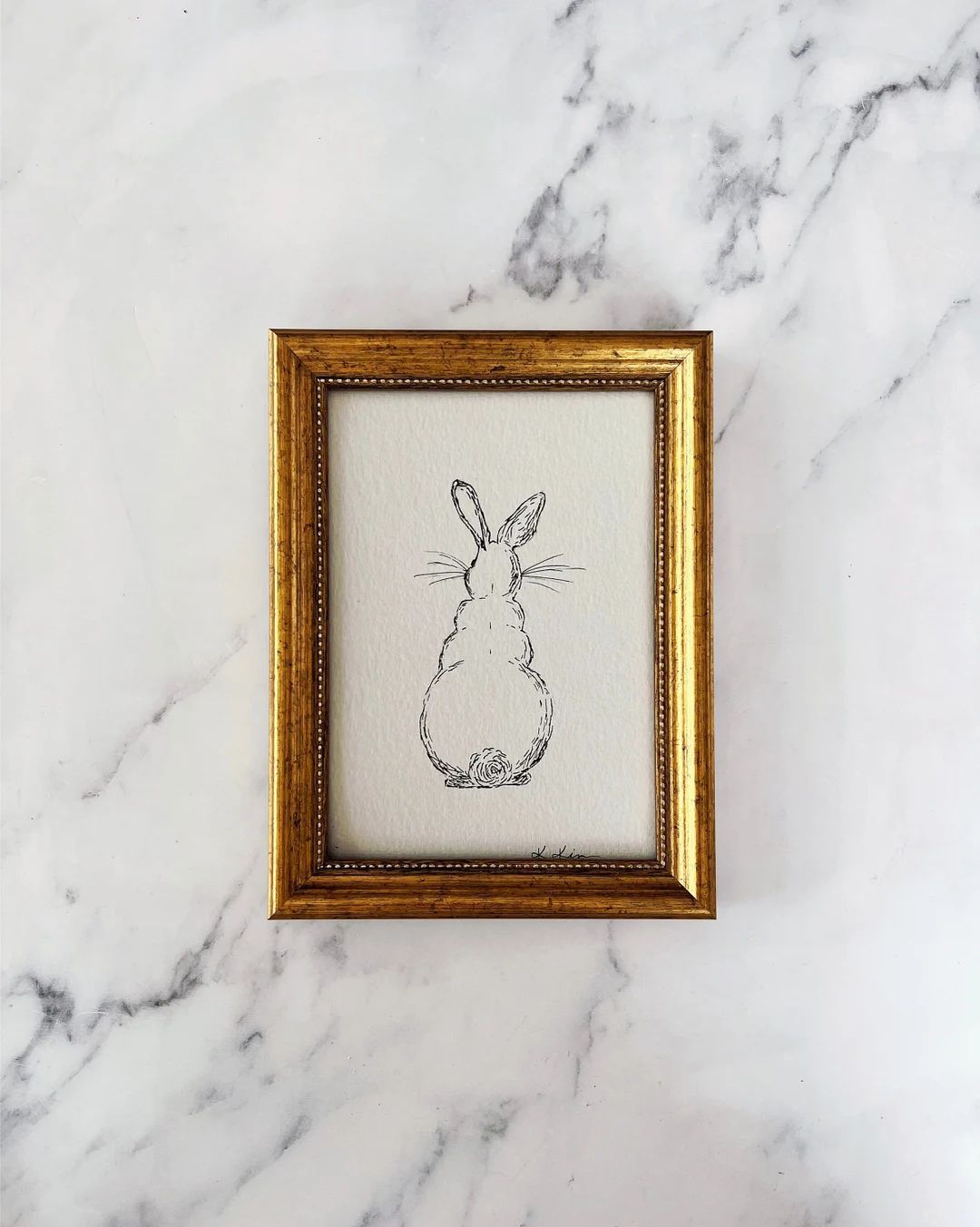 BUNNY Art Print Bunny Ink Sketch Giclee Print Minimalist - Etsy | Etsy (US)