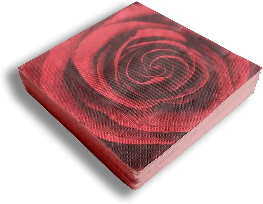 Set of 20 Individual Decoupage Shabby Chic Paper Party Napkins Red Rose Watercolor Decor Luncheon... | Amazon (US)