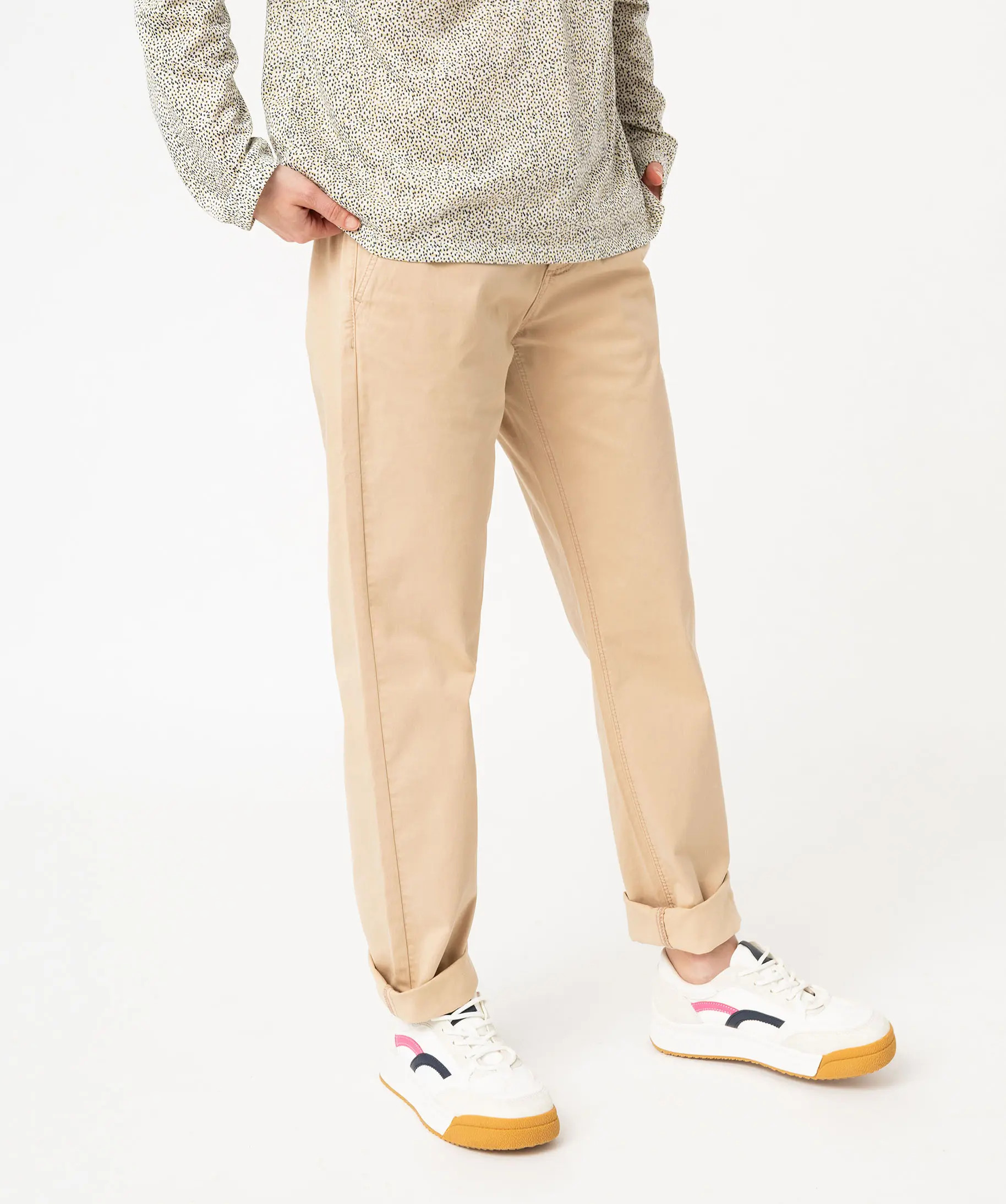 Pantalon chino coupe regular femme | Gemo