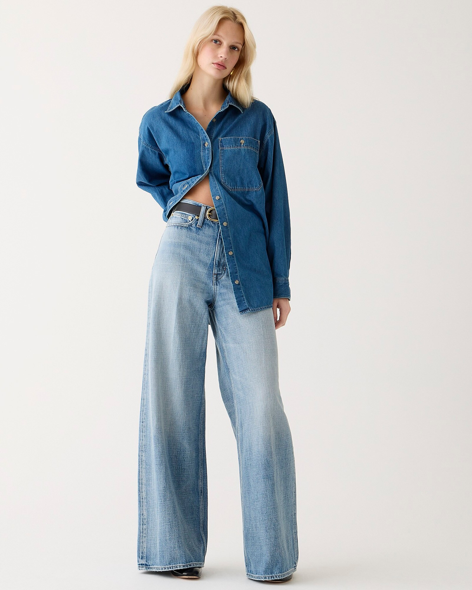 High-rise superwide-leg jean in Elliot wash | J. Crew US
