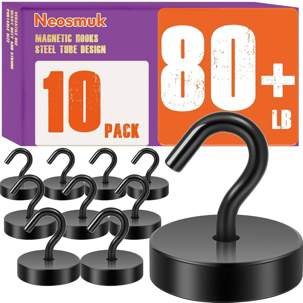 Neosmuk Magnetic Hooks, Cruise Ship Essentials, 80lb+ Heavy Duty Magnetic Hooks for Cruise Cabins... | Amazon (US)