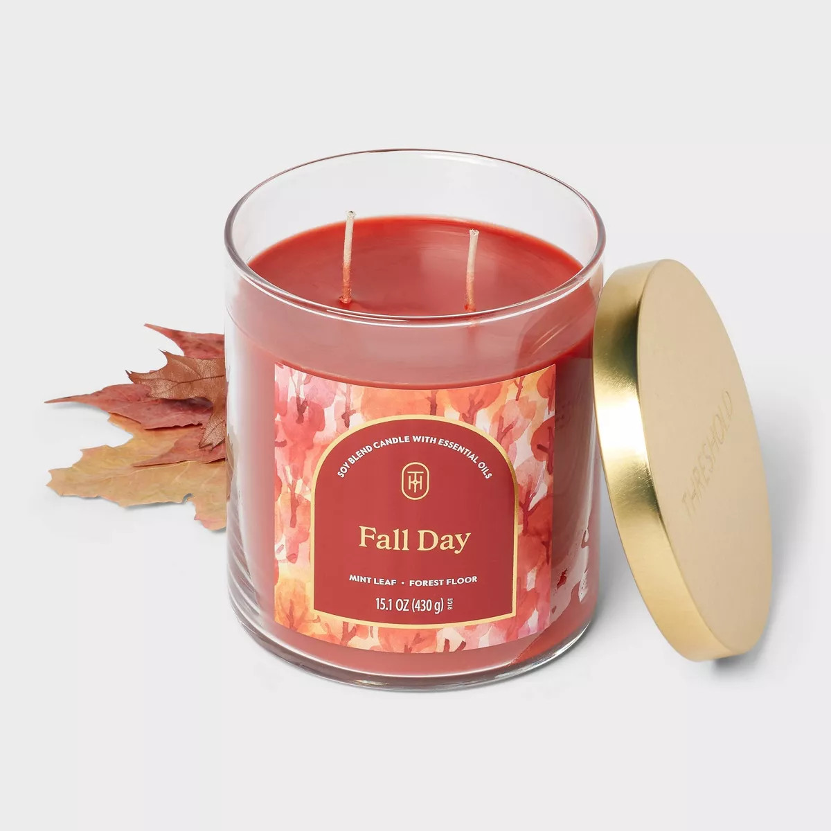 15.1oz 2-Wick Lidded Glass Jar Fall Day Candle - Threshold™ | Target