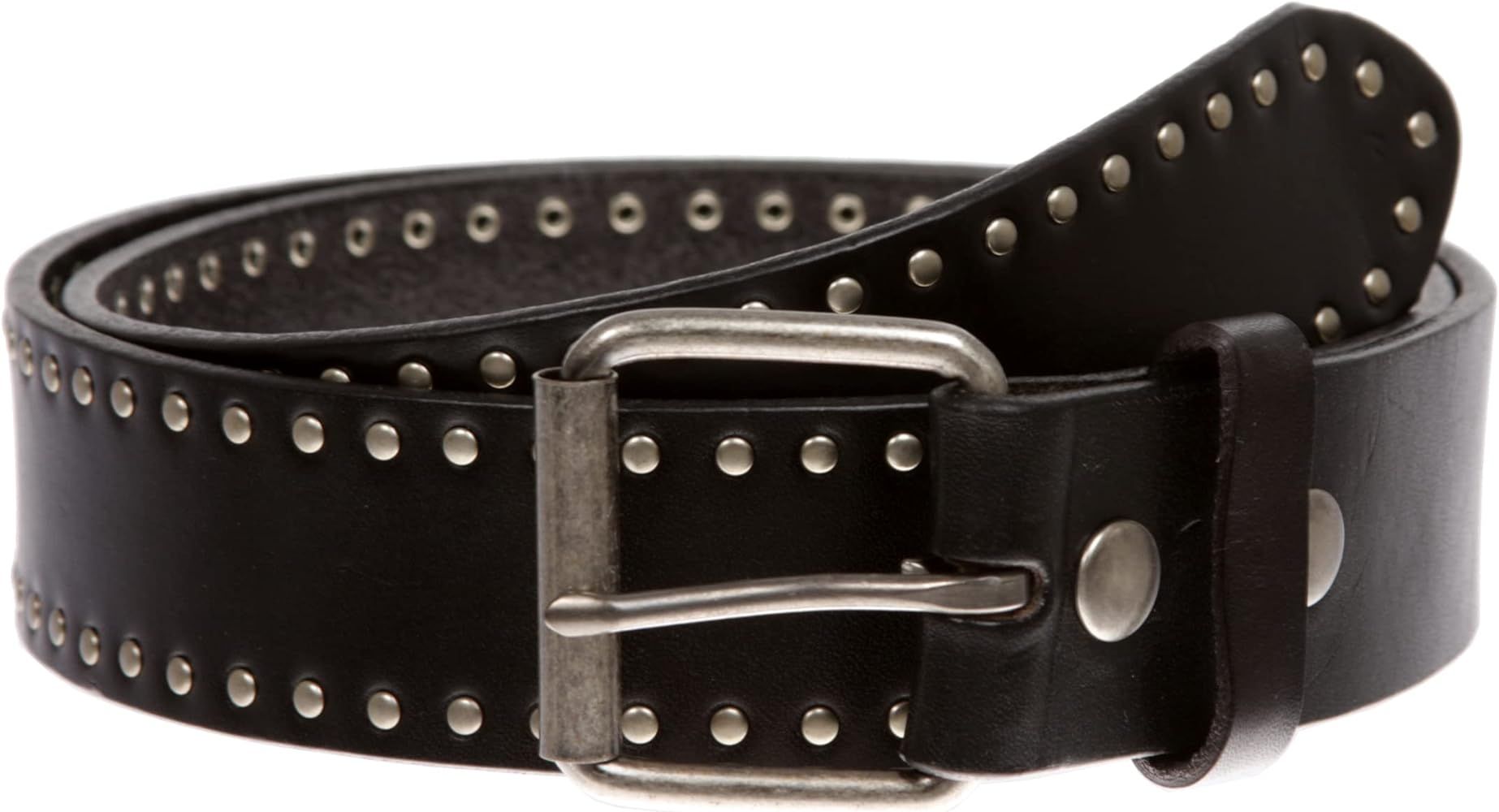 Genuine Vintage Retro Circle Studded Leather Belt - Interchangeable buckle | Amazon (US)