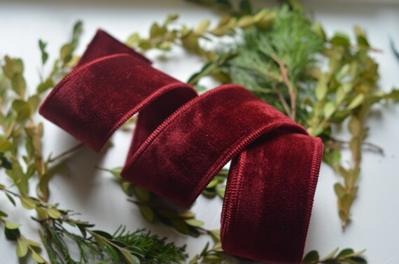 5 Yard Roll of Double Sided Burgundy Wired Velvet - Etsy | Etsy (US)