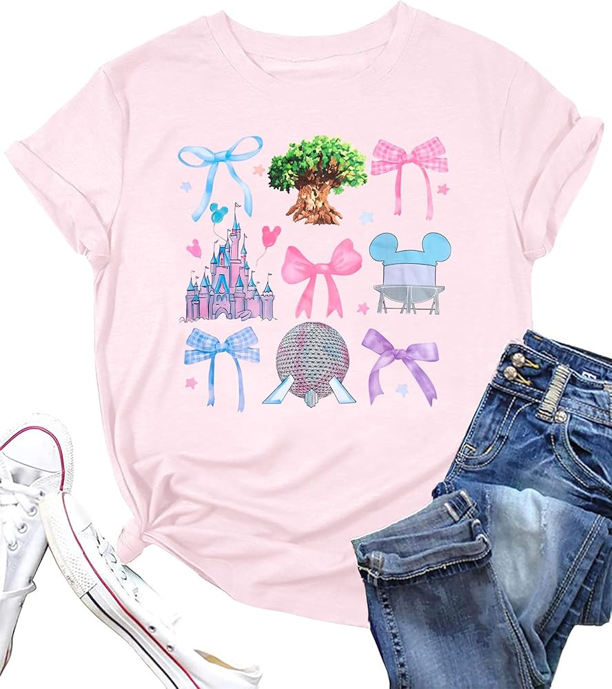 Magical Shirt for Women Magic Kingdom Shirts Castle Graphic T Shirt Family Vacation Tee Casual Ho... | Amazon (US)