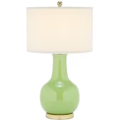 Safavieh Green 28-in Green Rotary Socket Table Lamp with Fabric Shade | Lowe's