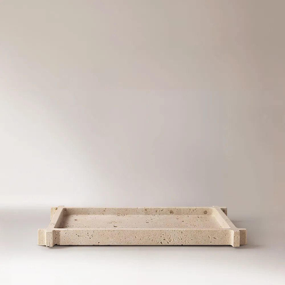 13" Travertine Tray | Hernest
