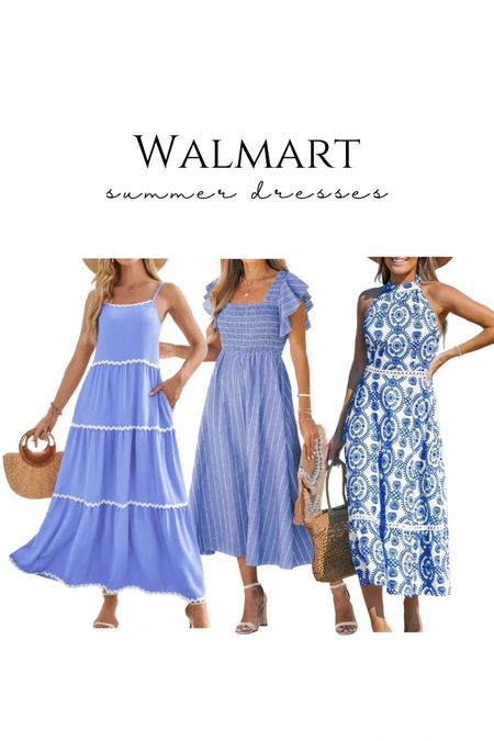 Love these new summer dresses that I found on Walmart! 😍
 I have and love the flutter sleeve and garden tile print dresses @walmartfashion 💙 (both fit true to size) #walmartpartner #walmartfashion summer outfit ideas vacation outfit blue and white dresses maxi dress scalloped dress ric rac dresses affordable style 

#LTKStyleTip #LTKSaleAlert #LTKFindsUnder50