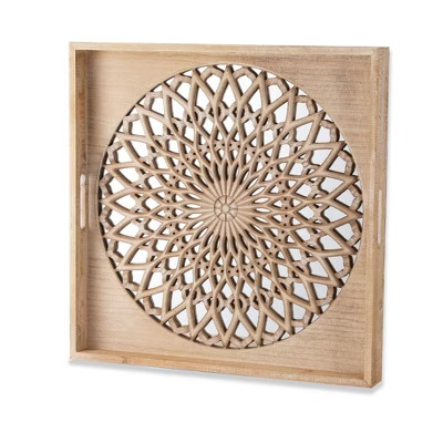 Heynemo Farmhouse Wood Mirror, Square Decorative Mirrors for Wall, Wall Mirrors for Living Room, ... | Target