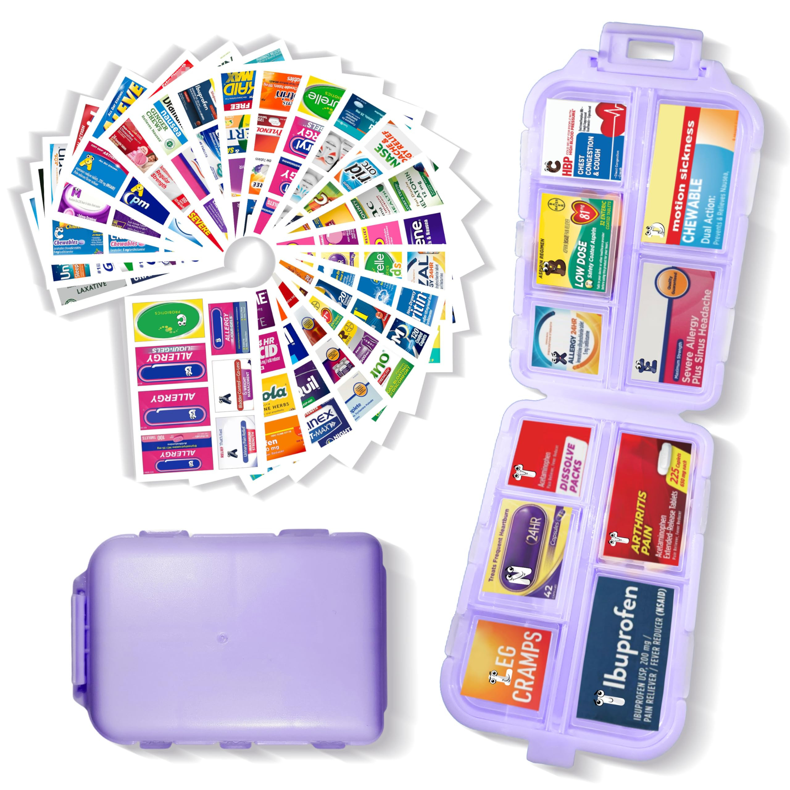 Pocket Pharmacy with Medicine Labels 146 Labels Travel Daily Pill Container Mini Medication Organ... | Amazon (US)