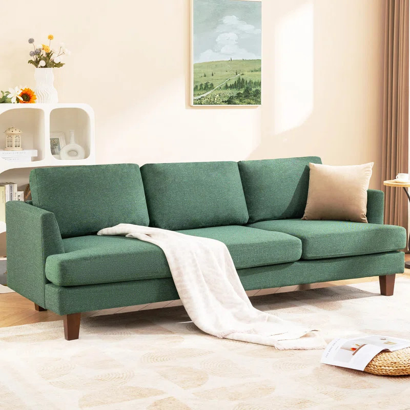 3 Seater Sofa 89" Upholstered Sofa Couch with Square Arm for Living Room | Wayfair North America