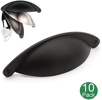 Koofizo Bin Cup Drawer Pull - Black Cabinet Handle, 64mm / 2.5 Inch Screw Spacing (10 Pack) for K... | Amazon (US)