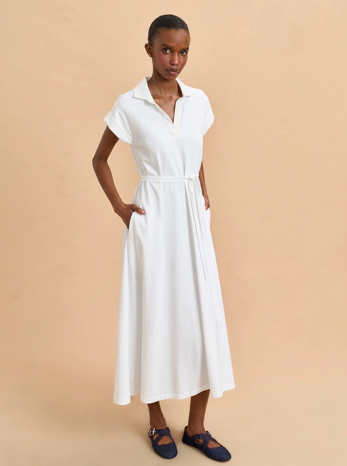 White Andie Polo Dress | La Ligne | La Ligne