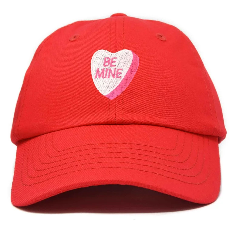 DALIX Be Mine Valentine's Day Candy Hat Womens Embroidered Baseball Cap in Red | Walmart (US)