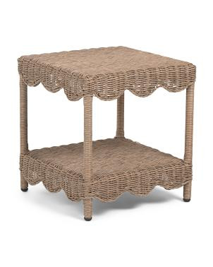 21x22 Outdoor Wicker Scalloped Accent Table | Home | TJ Maxx | TJ Maxx