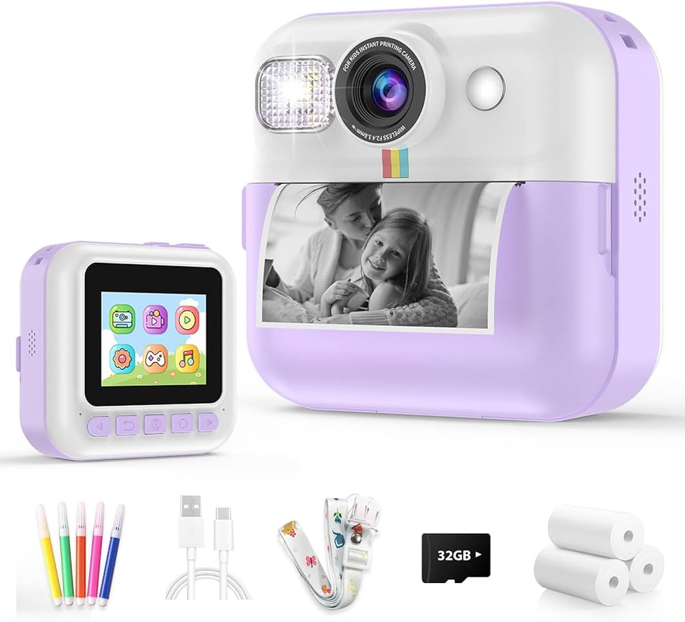 Kids Camera Instant Print, Christmas Birthday Gifts for Girls Boys, Children Digital Camera with ... | Amazon (US)