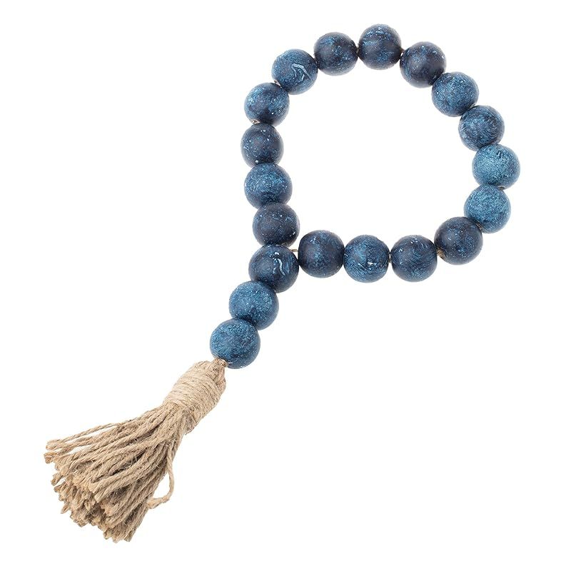 Blue Farmhouse Wood Large Bead Garland Loop-Home Decor Beads-Nautical Decor-Mother's Day Gift | Amazon (US)
