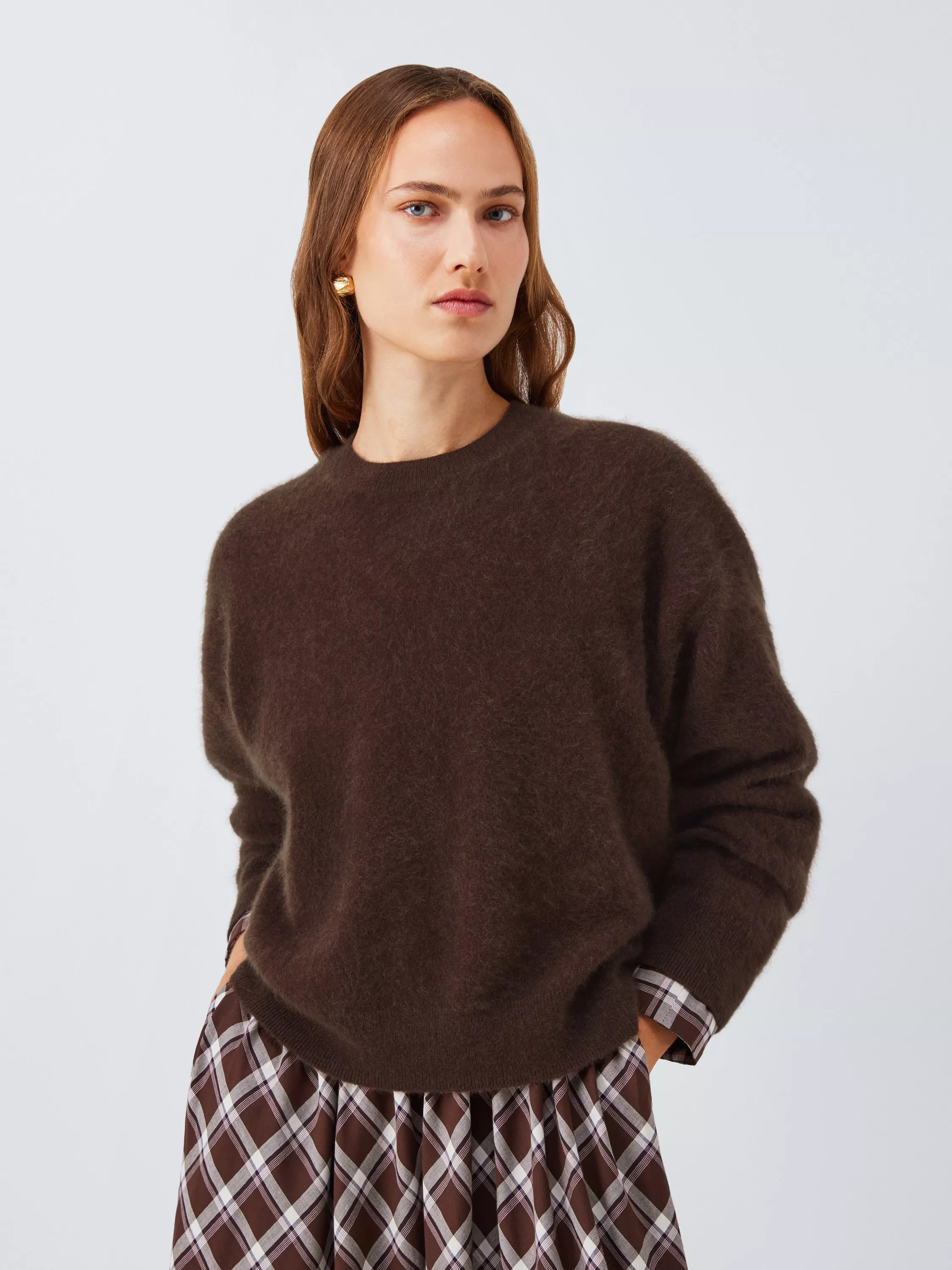 John Lewis Brushed Cashmere Crew Neck Jumper | John Lewis (UK)
