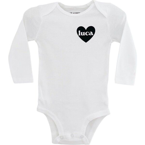 Heart U Most Personalized Baby Bodysuit, White | Maisonette